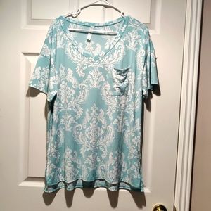 Honeyme mint paisley top